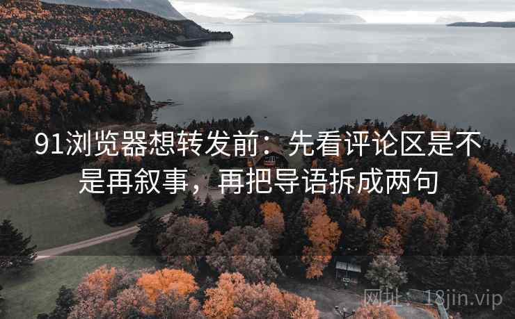 91浏览器想转发前:先看评论区是不是再叙事,再把导语拆成两句 第2张 91浏览器想转发前:先看评论区是不是再叙事,再把导语拆成两句 第2张